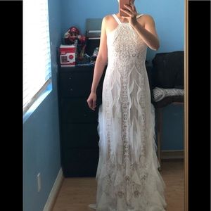 New Bcbg Bailey Lace Dress Off White Wedding Sz0-2